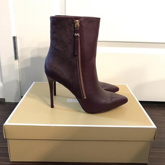 Michael Kors Dawson Leather Calf Hair Booties/boot - Picture 2 of 8